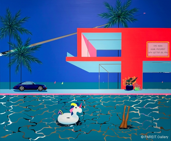 DERECQUE Isabelle - She signs legal document with glitter gel pen